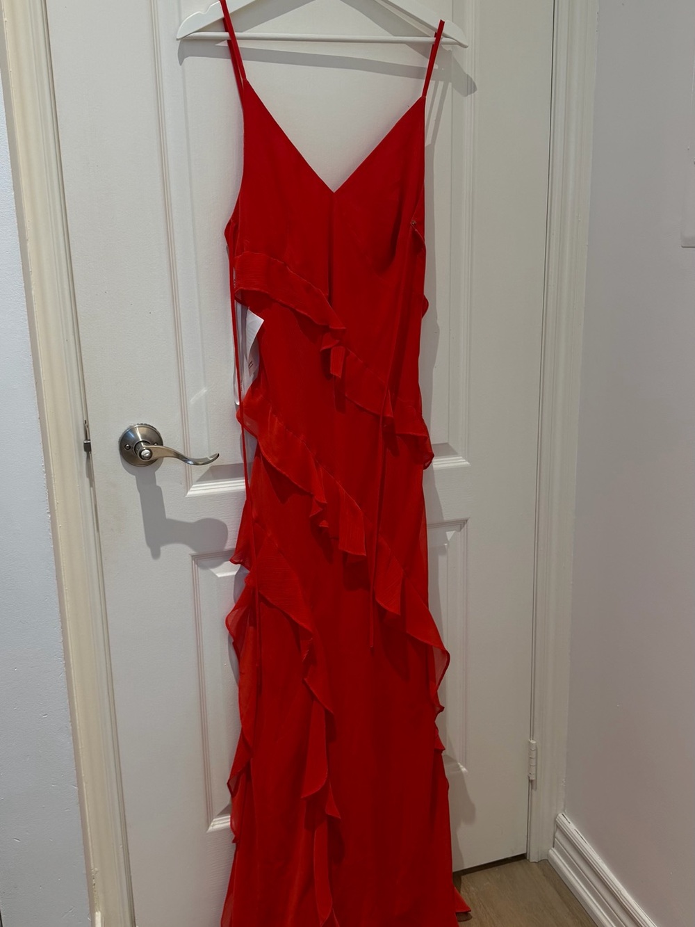 Ever New Red Ruffle Maxi Dress